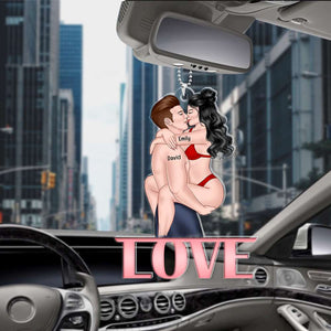 Romantic Couple, Love You Forever, Personalized Car Ornament, Gifts For Couple - Ornament - GoDuckee