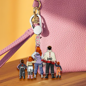 Personalized Gifts For Mom Keychain Ninja Mom And Kids 02QHHU200225PA - Keychains - GoDuckee