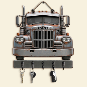 Truck Key Hanger - Personalized Gifts For Trucker 04ohpu270625 - Wood Sign - GoDuckee