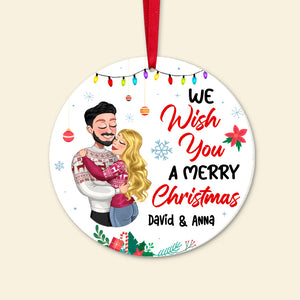 We Wish You A Merry Christmas, Personalized Acrylic Ornament, Xmas Gift For Couple - Ornament - GoDuckee