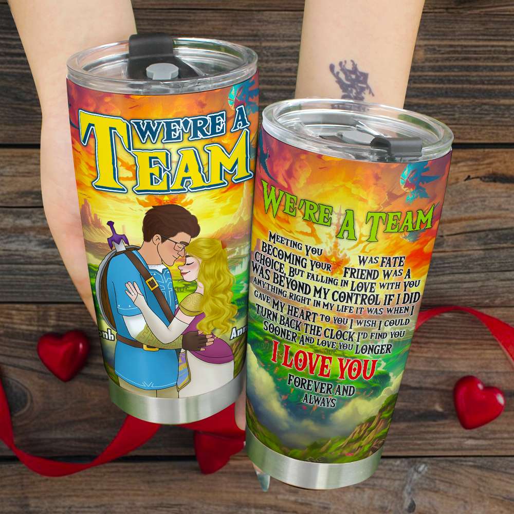 Personalized Gifts For Couples Tumbler We're A Team 02XQLU160125HG - Tumbler Cup - GoDuckee
