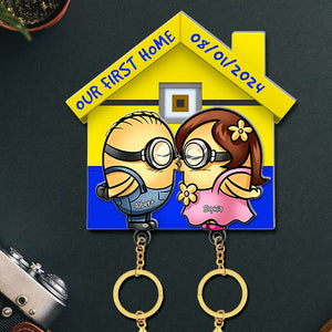 Personalized Gifts For Couple Key Holder, Cute Cartoon Couple Kissing 06xqqn160824 - Key Holder - GoDuckee