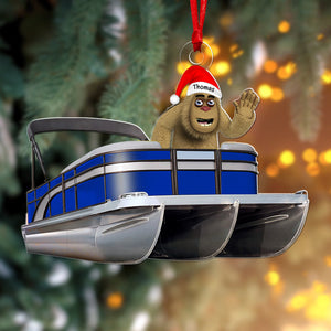 Personalized Gifts For Pontoon Lovers Christmas Ornament, Happy Bigfoot 08qhqn140924 - Ornaments - GoDuckee