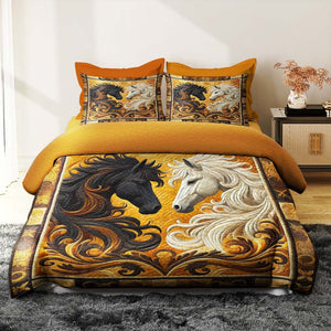 Personalized Horse Couple Quilt Bedding Set Special Line 02xqtn150125 - Blanket - GoDuckee