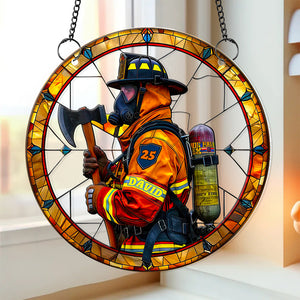 Personalized Gifts For Firefighter Suncatcher Ornament 05ACDT280824 - Ornament - GoDuckee