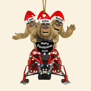 Personalized Gifts For Snowmobile Rider Christmas Ornament, Happy Bigfoot 01QHDT140924 - Ornament - GoDuckee