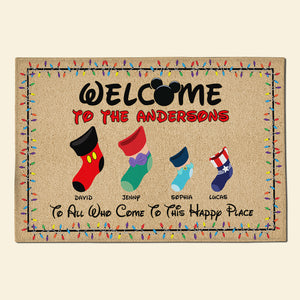 Personalized Gifts For Family Socks Doormat 021natn180724 Christmas Stocking - Doormat - GoDuckee