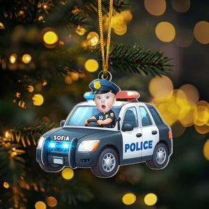 Custom Photo Gifts For Kids Christmas Ornament - Firefighter & Police Themes - Ornament - GoDuckee