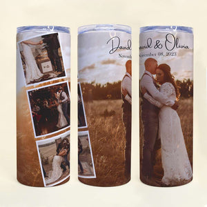 Custom Couple Photo, Personalized Skinny Tumbler, Vintage Couple Tumbler Gift For Him/Her - Tumbler Cup - GoDuckee