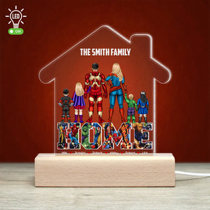 Home, Gift For Family, Personalized Led Light, Super Family Led Light 04NAHN281223TM - Led Night Light - GoDuckee