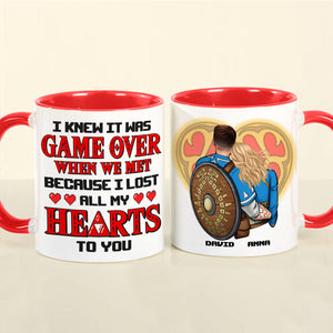 I Lost All My Hearts To You, Personalized 02NATN091223HH Accent Mug, Gift For Couple, Valentine's Day Gift - Coffee Mug - GoDuckee