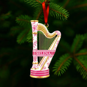 Harp Toile de Jouy Ornament - Personalized Gift For Music Lovers 03PGLU151025 - Ornament - GoDuckee
