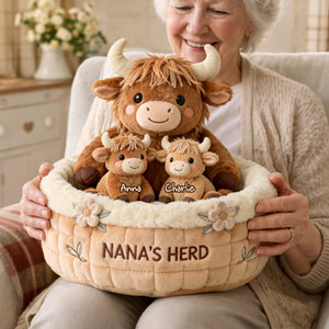 Cute Highland Cow Custom Pillow - Personalized Gifts For Grandma 05NALU280226 - Pillow - GoDuckee