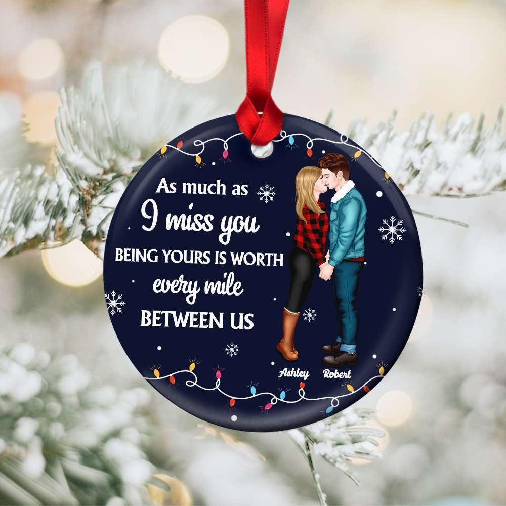 Gift For Couple, Personalied Ceramic Ornament, Christmas Gift 05QHHN131123pa - Ornament - GoDuckee