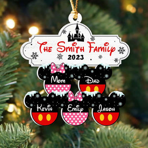 Gift For Family, Personalized Acrylic Ornament, Mouse Kids Ornament, Christmas Gift 02ACDT251023 - Ornament - GoDuckee