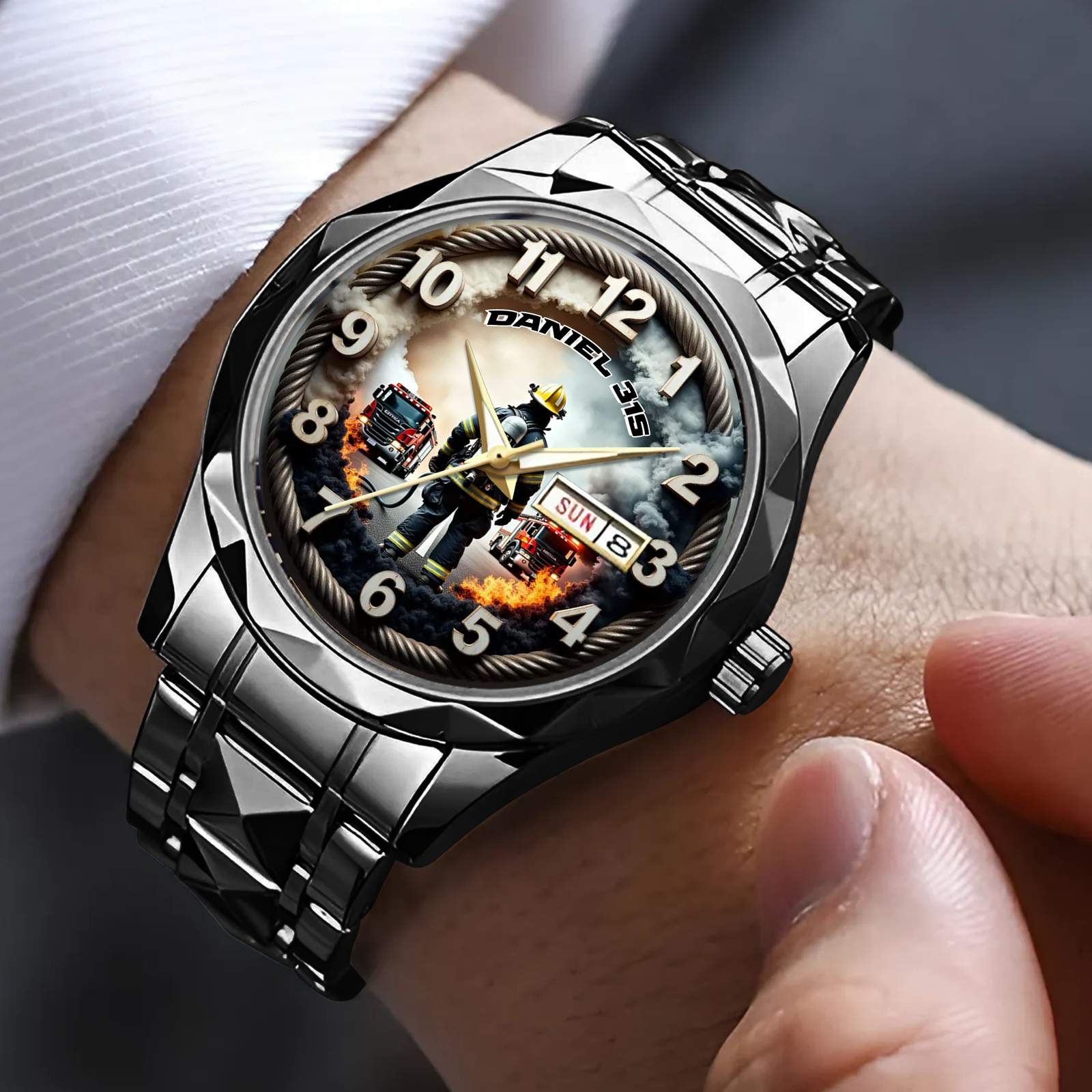 Hero Firefighter Men's Watch Personalized Gifts for Firefighters 03HULU240725 - Men's Watch - GoDuckee