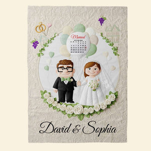Romantic Couple Wedding Blanket Personalized Gifts For Couple 05OHDT250625 - Blanket - GoDuckee
