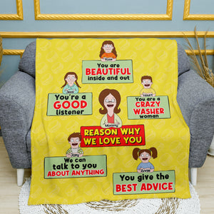 Personalized Gifts For Mom Blanket - Reason Why We Love You 02TOLU100325HG - Blanket - GoDuckee