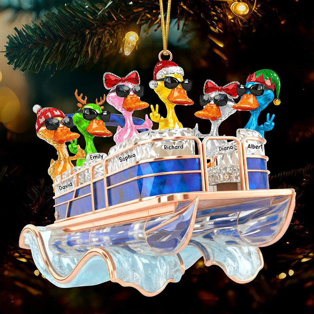 Fun Duck Pontoon Trip Ornament, Personalized Gifts For Pontoon Lovers 05qhqn250925 - Ornament - GoDuckee
