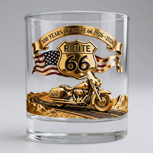 100 Years Of Route Personalized Gifts For Bikers 11oz Round Glass 03natn040226 - Glass - GoDuckee