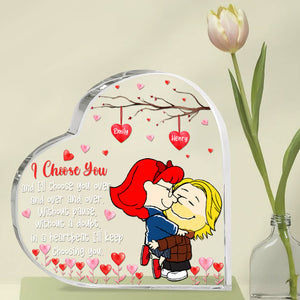 Personalized Gifts For Couple Love Cartoon Heart Shaped Acrylic Plaque Valentine 04XQQN061224HG - Shaped Plaques - GoDuckee