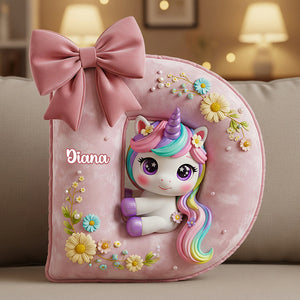 Unicorn Custom Shape Pillow Personalized Gifts For Kid 05PGDT171125 - Pillow - GoDuckee