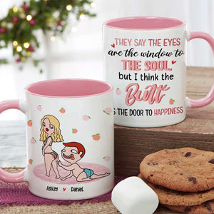 Romantic Couple, The Door To Happiness, Personalized Mug, Couple Gifts, Gifts For Him, Gifts For Her, Valentine's Day Gifts - Coffee Mug - GoDuckee
