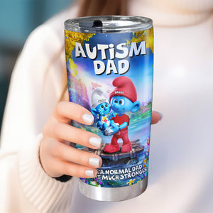 Personalized Gifts For Autism Dad Tumbler, Blue Character 021TGLU210225 - Tumbler Cup - GoDuckee