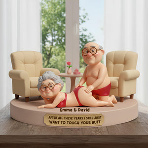 Funny Old Couple Acrylic Plaque - Personalized Gifts For Couples 09OHLU281125 - Shaped Plaques - GoDuckee