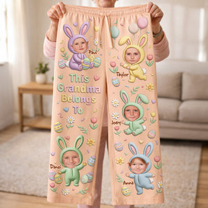 Cute Bunny Grandkids Pajama Pants - Custom Photo Gifts For Grandma 04nalu100326 - Pajama Pant - GoDuckee