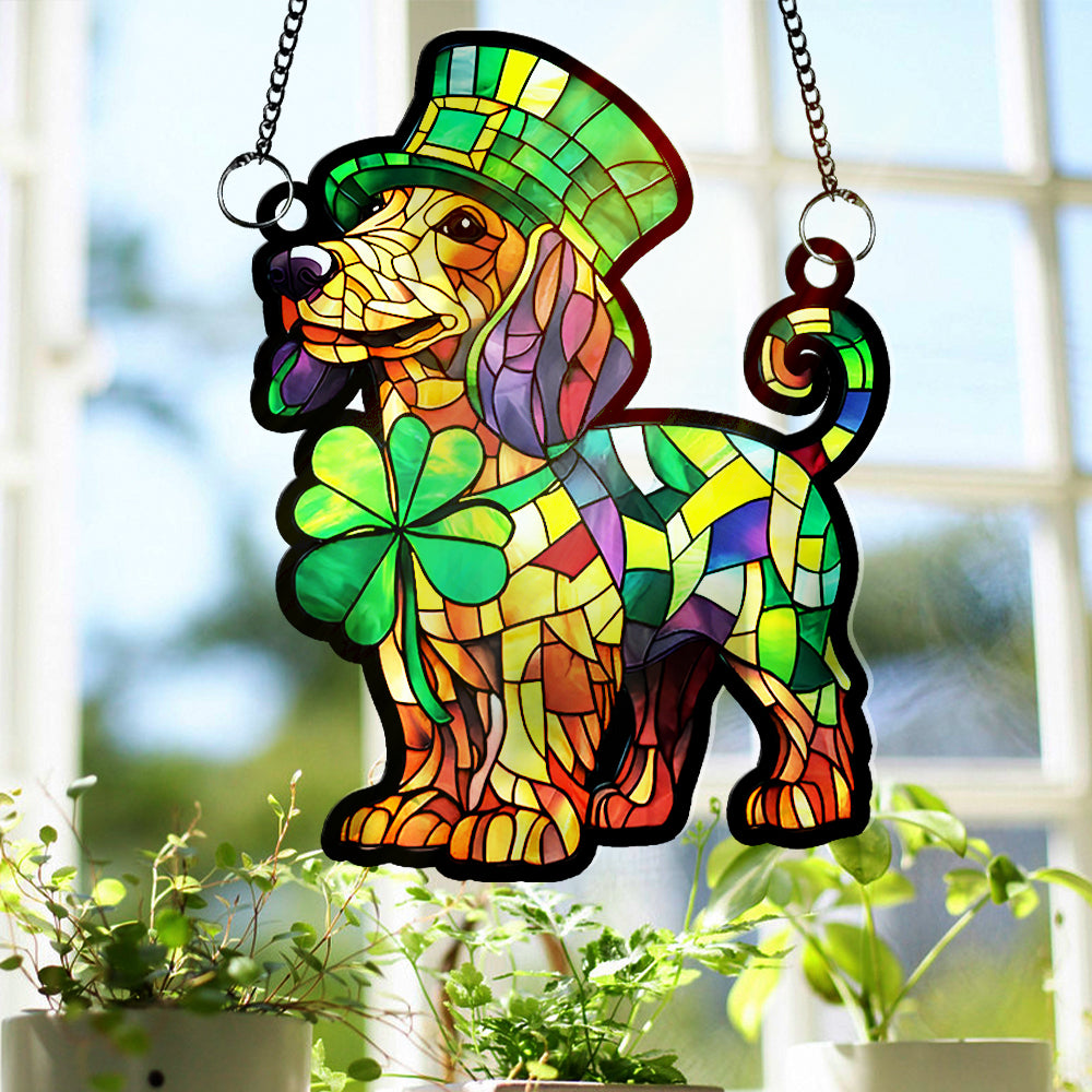 Personalized Gifts For Dog Lover Acrylic Suncatcher Patrick's Day 01XQLU180125 - Ornament - GoDuckee