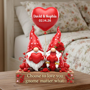 Cute Gnome Couple Acrylic Plaque - Personalized Anniversary Gift For Couples 08HYLU261125 - Shaped Plaques - GoDuckee