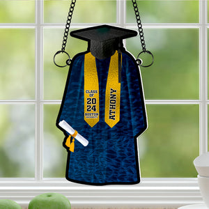 Personalized Gift Graduation Gown Suncatcher Ornament 04OHLU261224 - Ornament - GoDuckee