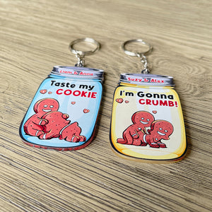 Taste My Cookie- Personalized Keychain- Naughty Couple Keychain- Couple Gift - Keychains - GoDuckee