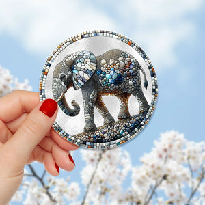 Personalized Gift For Christmas Gravel Elephant Suncatcher Ornament 63ACQN290824 - Ornament - GoDuckee