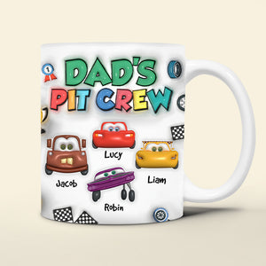 Personalized Gifts For Dad 3D Inflated Mug, Dad's Pit Crew 01kapu210824 - Coffee Mug - GoDuckee