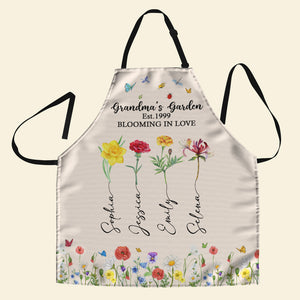 Personalized Gifts For Grandma Aprons Blooming In Love Mother's Day Gifts - Aprons - GoDuckee