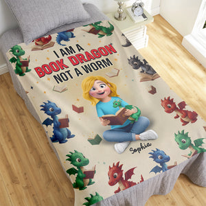 Book Dragon Blanket - Personalized Gifts For Book Lovers 01naqn181225 - Blanket - GoDuckee