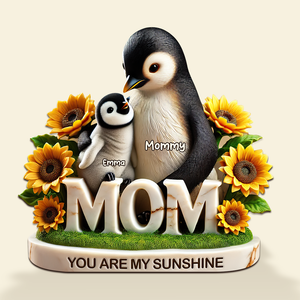 Penguin Mom Plaque - Personalized Gifts For Mom 01hupu210425 - Shaped Plaques - GoDuckee