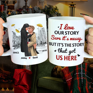 It's the story that got us here , Personalized White Mug for Couples , 05hthn231123da - Coffee Mug - GoDuckee