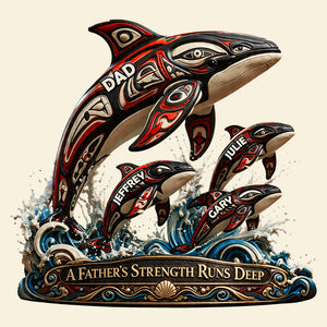 Dolphin Dad Indigenous Acrylic Plaque - Personalized Gifts For Dad 02TODT180426 - Shaped Plaques - GoDuckee