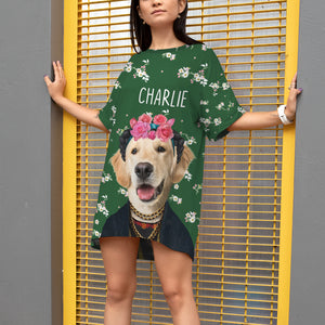 Custom Photo Gifts For Dog Lovers Raglan Dress Lady Dog 04HUDT190124 - 3D Shirts - GoDuckee