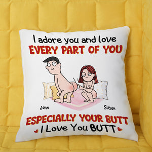 I Adore You, Gift For Couple, Personalized Couple Pillow, Naughty Couple Pillow, Couple Gift - Pillow - GoDuckee