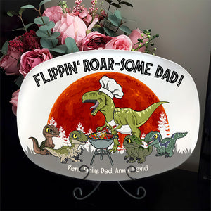 Dinosaur Flippin' Roar-Some Dad 05dnqn070623 Personalized Resin Plate - Resin Plate - GoDuckee