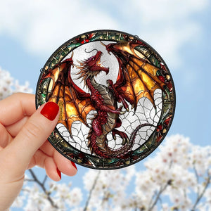 Personalized Halloween Gifts Dragon Stained Glass 01acqn230824 - Ornament - GoDuckee