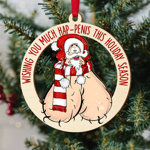 Funny Christmas Gifts For Couple Wood Ornament 01ohpu091024 - Ornament - GoDuckee