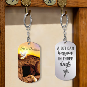 Gifts For Easter Day Keychain He Is Risen - Keychains - GoDuckee