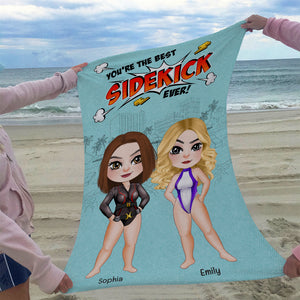 You're The Best Sidekick Ever-Personalized Beach Towel- Gift For Friends- Friends Beach Towel-01ohqn190723pa - Beach Towel - GoDuckee
