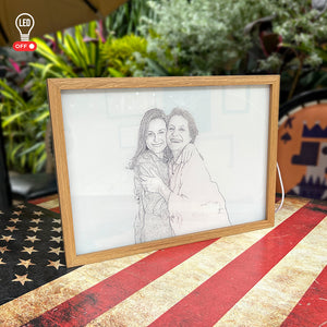 Mom And Daughter Gifts, Personalized Light Picture Frame - Poster & Canvas - GoDuckee