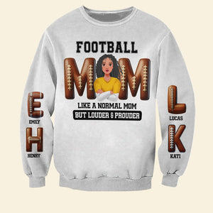 Personalized Gifts For American Football-loving Mom Shirt 04xqtn180225hg Football Mom - Like A Normal Mom But Louder And Prouder - AOP Products - GoDuckee